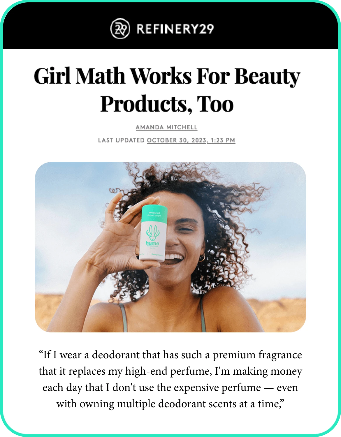 Hume - Press - Refinery29
